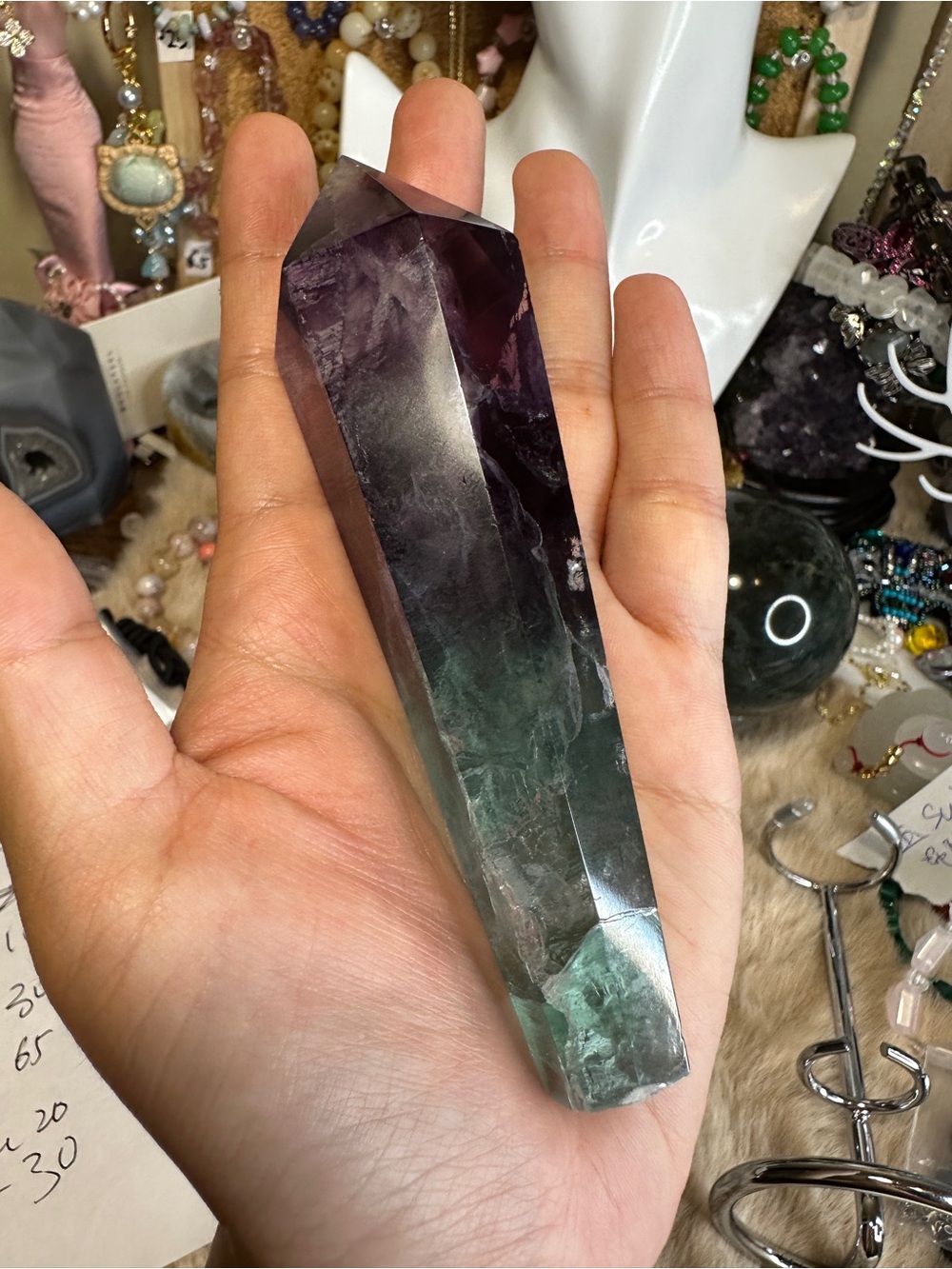 Fluorite Crystal Tower with Stand 4.8 inches - Picture 3 of 6